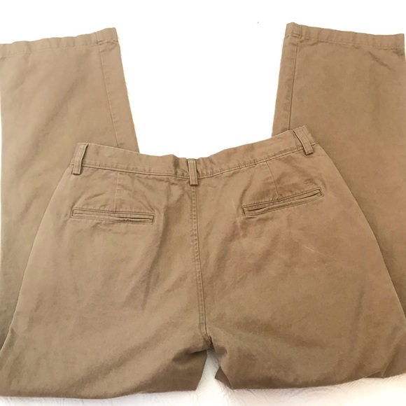 VINTAGE Midrise Classic Tan Khaki Chino Cropped Ankle Pant 100% Cotton - Picture 3 of 5
